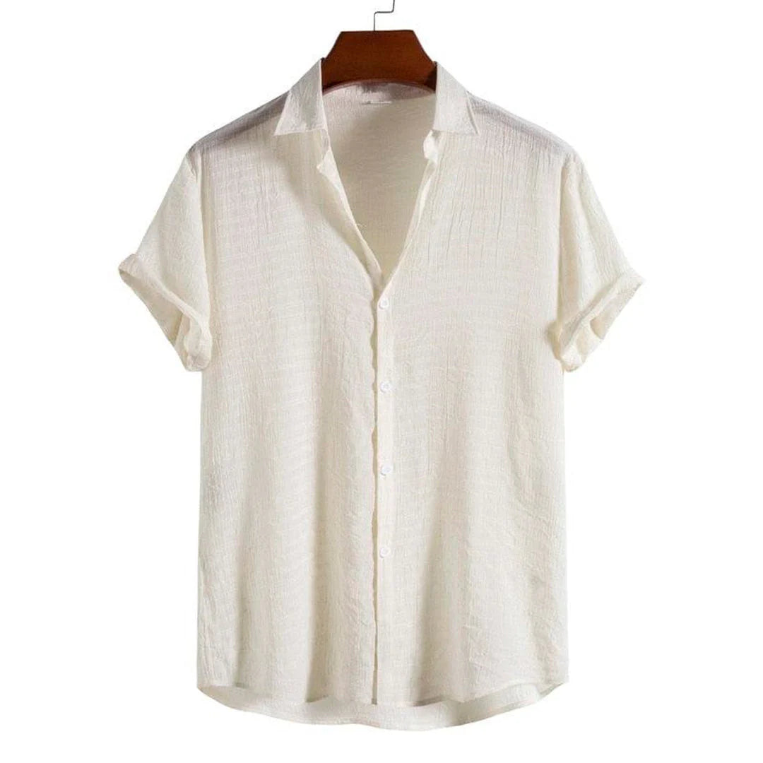 Camisa Manga Curta Playa Off White Garenzi GZ591 Camisa Manga Curta Playa Off White Garenzi GZ591