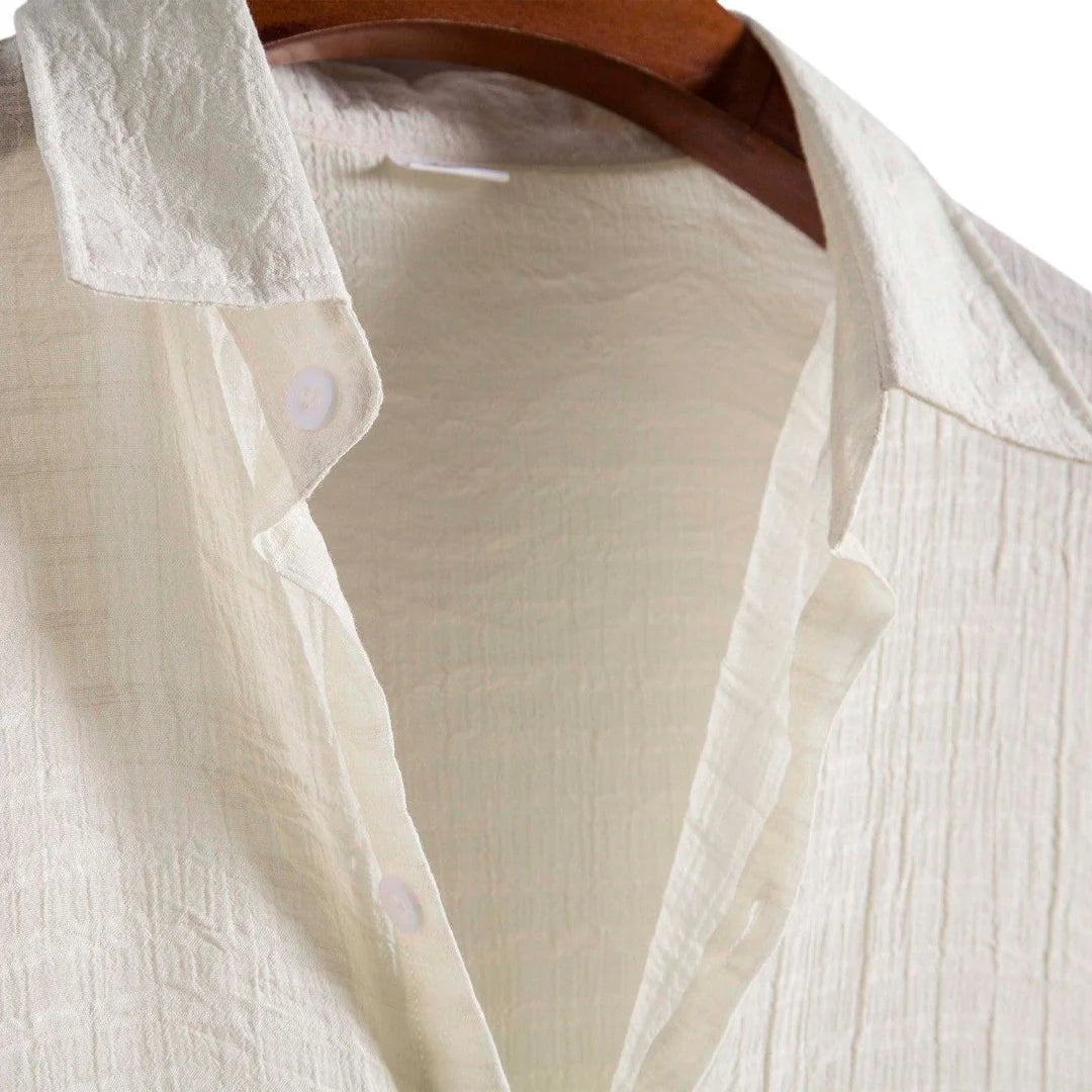Camisa Manga Curta Playa Off White Garenzi GZ591 Camisa Manga Curta Playa Off White Garenzi GZ591