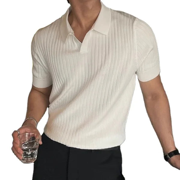 Camisa Polo Masculina Garenzi GZ019 com cor sólida, tecido confortável e design clássico para uso diário ou ocasiões casuais.