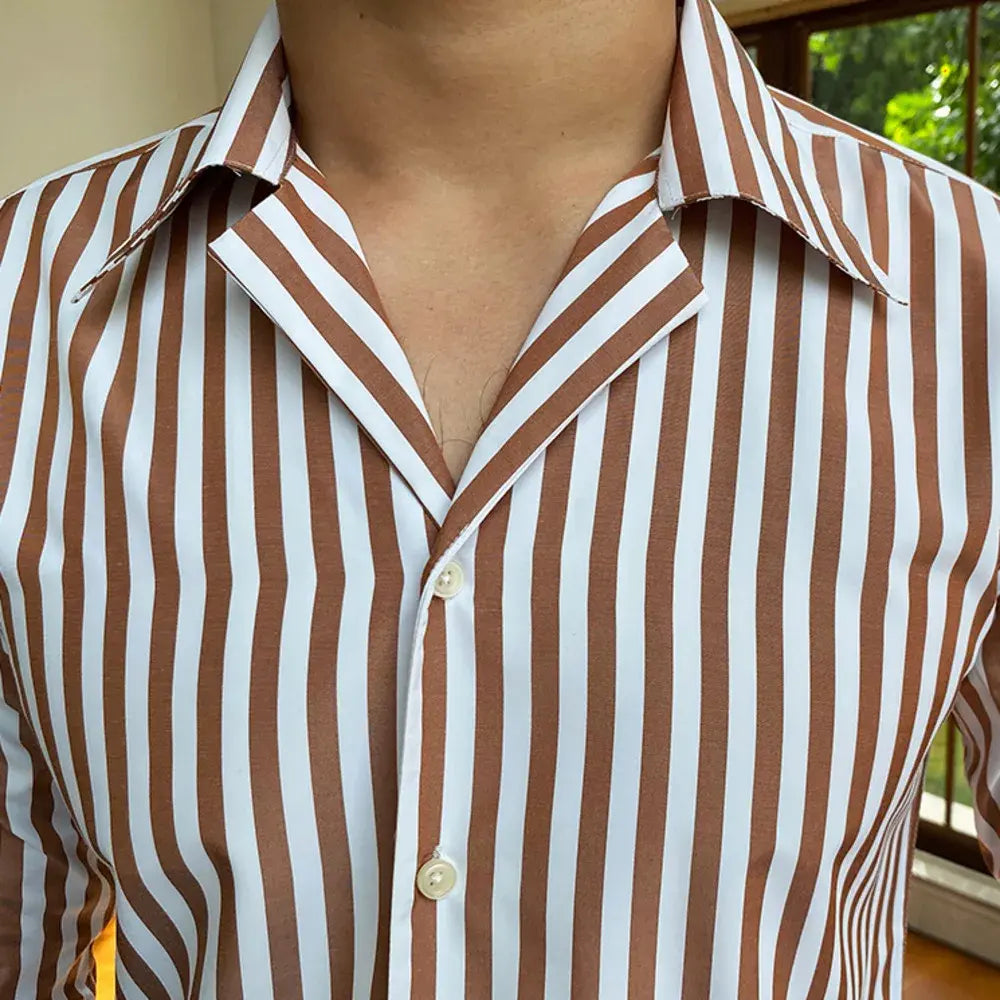 Camisa Social Masculina Listrada Garenzi GZ087 Camisa Social Masculina Listrada Garenzi GZ087