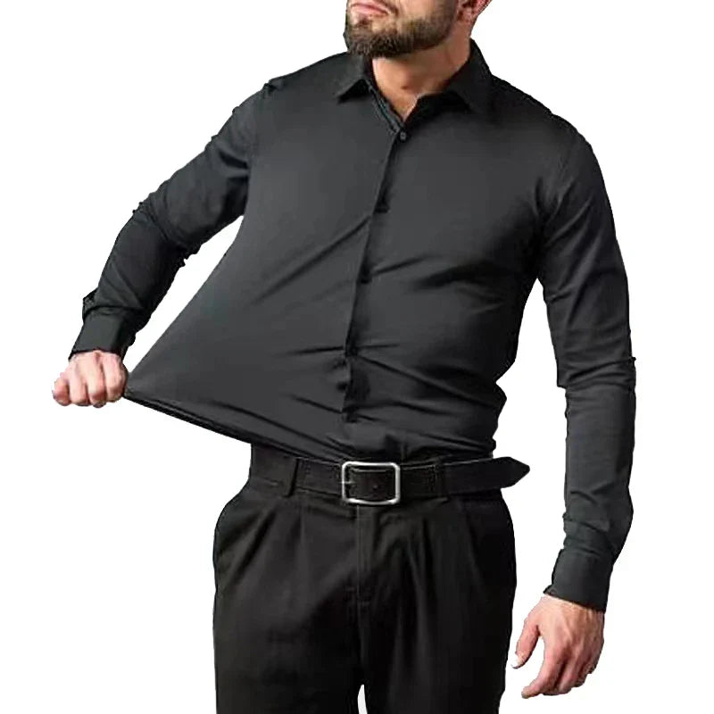 Camisa Social Masculina Garenzi GZ011 com tecido tecnológico, caimento alinhado e estilo moderno para uso profissional ou casual.