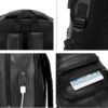 Mochila de Couro Masculina Garenzi GZ072 - Resistente à Água, com USB e Antifurto