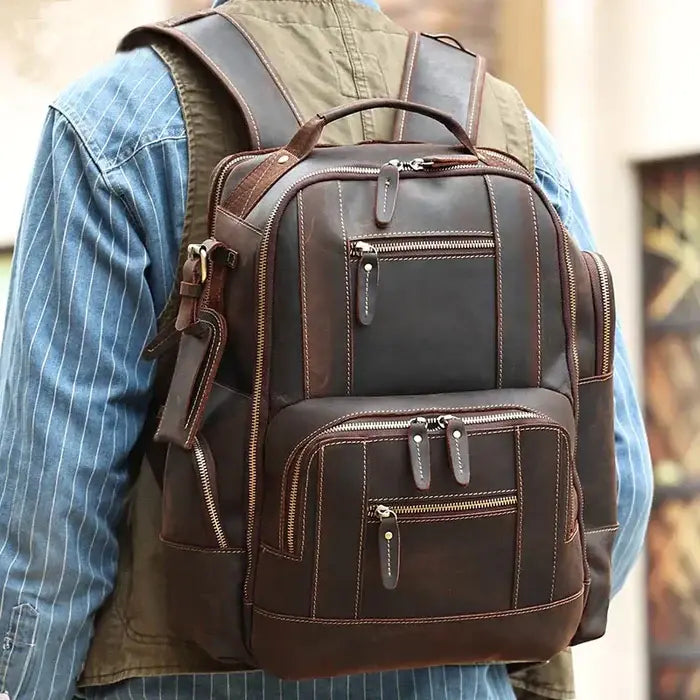 Mochila Executiva em Couro Garenzi Retrô GZ071