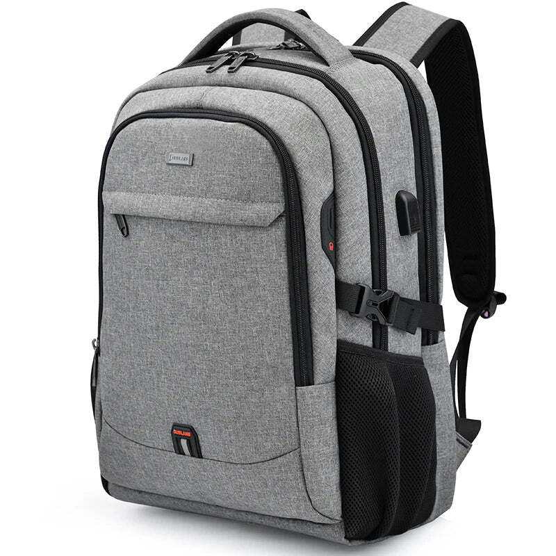 Mochila Executiva Garenzi GZ348 em tecido Oxford impermeável, com porta USB, compartimentos para notebook e tablet, ideal para uso profissional com organização e conforto.