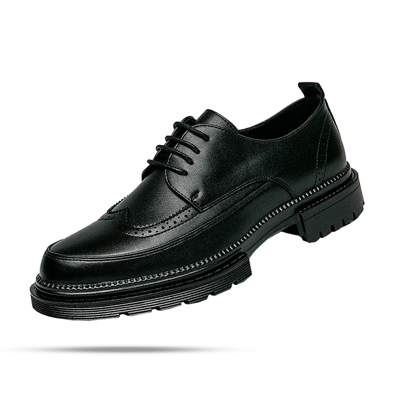 Sapato Masculino Derby Garenzi GZ358 em couro premium com textura marcante, solado tratorado e plataforma elevada, ideal para composições modernas, robustas e sofisticadas.